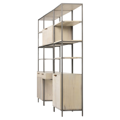 Trey Modular Wall Desk With 2 Bookcases - Dove Poplar