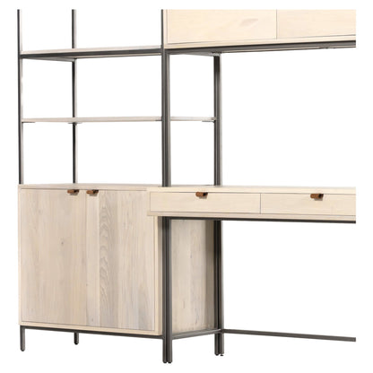 Trey Modular Wall Desk With 2 Bookcases - Dove Poplar