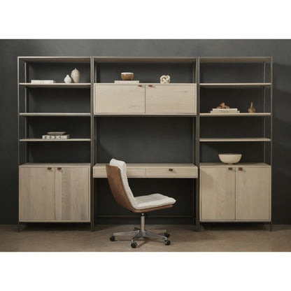 Trey Modular Wall Desk With 2 Bookcases - Dove Poplar