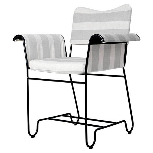 Tropique Dining Chair - Leslie Stripe 20, Black Base