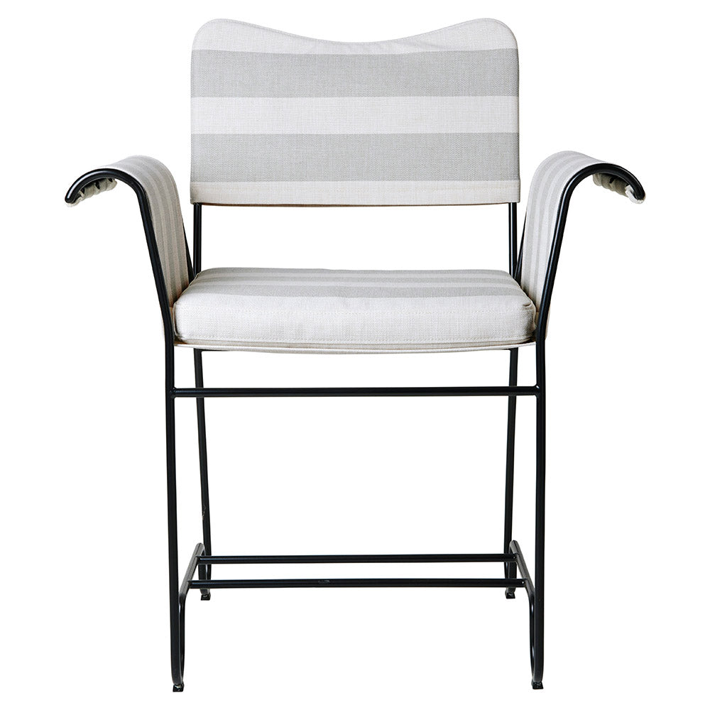 Tropique Dining Chair - Leslie Stripe 20, Black Base