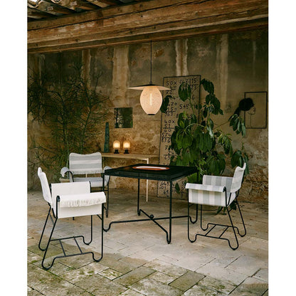 Tropique Dining Chair - Leslie Stripe 20, Black Base