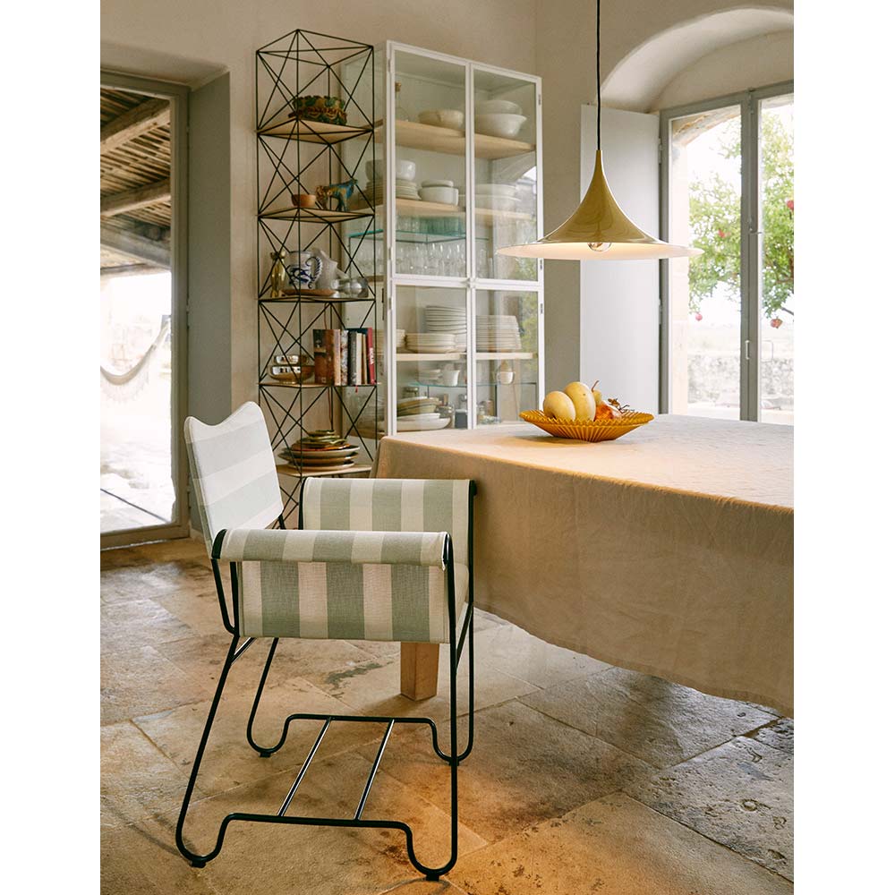 Tropique Dining Chair - Leslie Stripe 20, Black Base