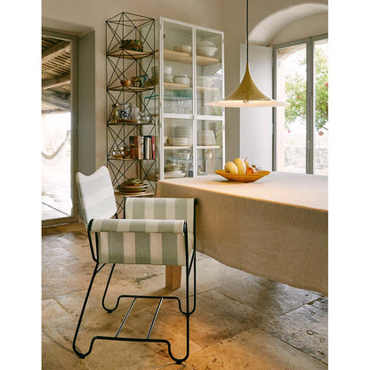 Tropique Dining Chair - Leslie Stripe 20, Black Base
