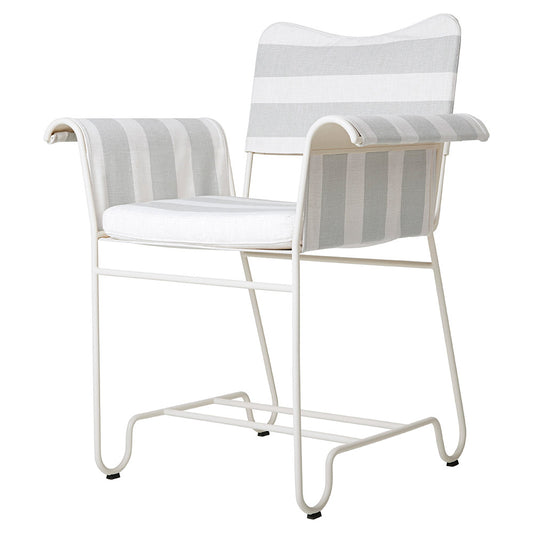 Tropique Dining Chair - Leslie Stripe 20, White Base