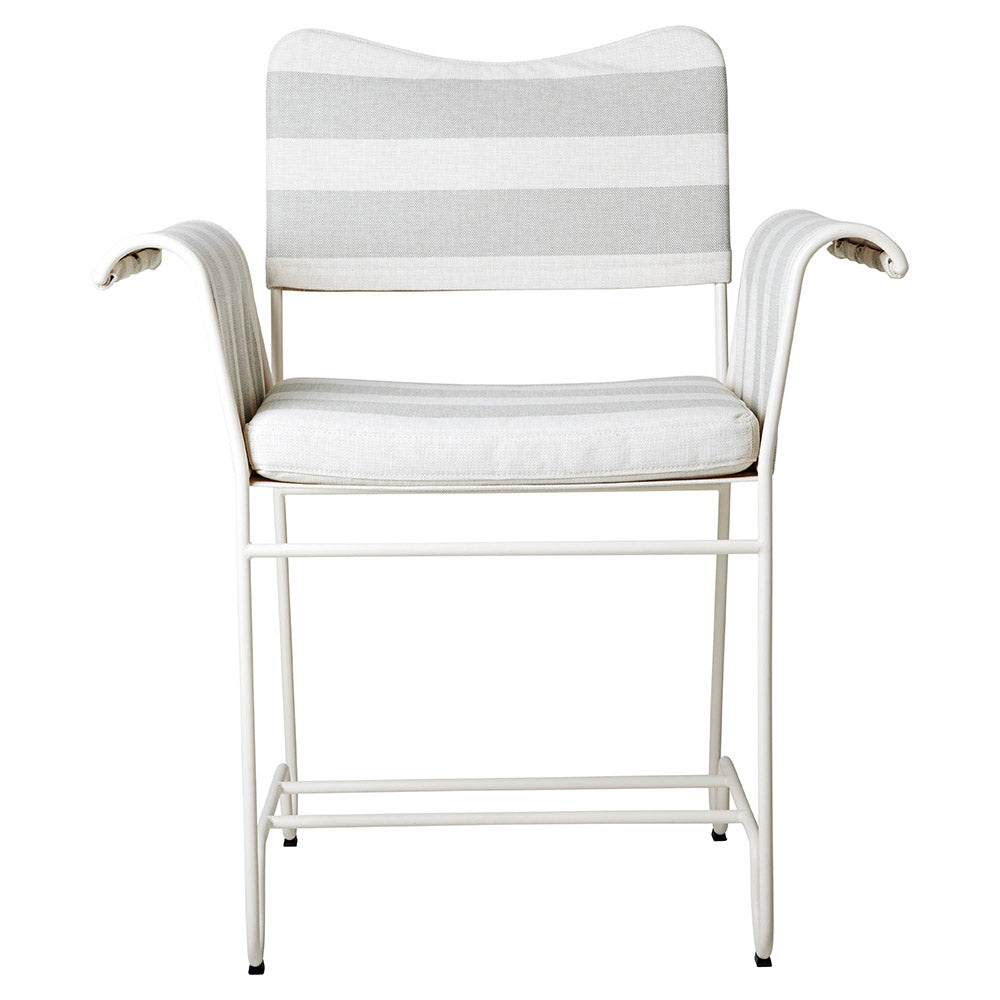 Tropique Dining Chair - Leslie Stripe 20, White Base