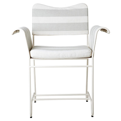 Tropique Dining Chair - Leslie Stripe 20, White Base