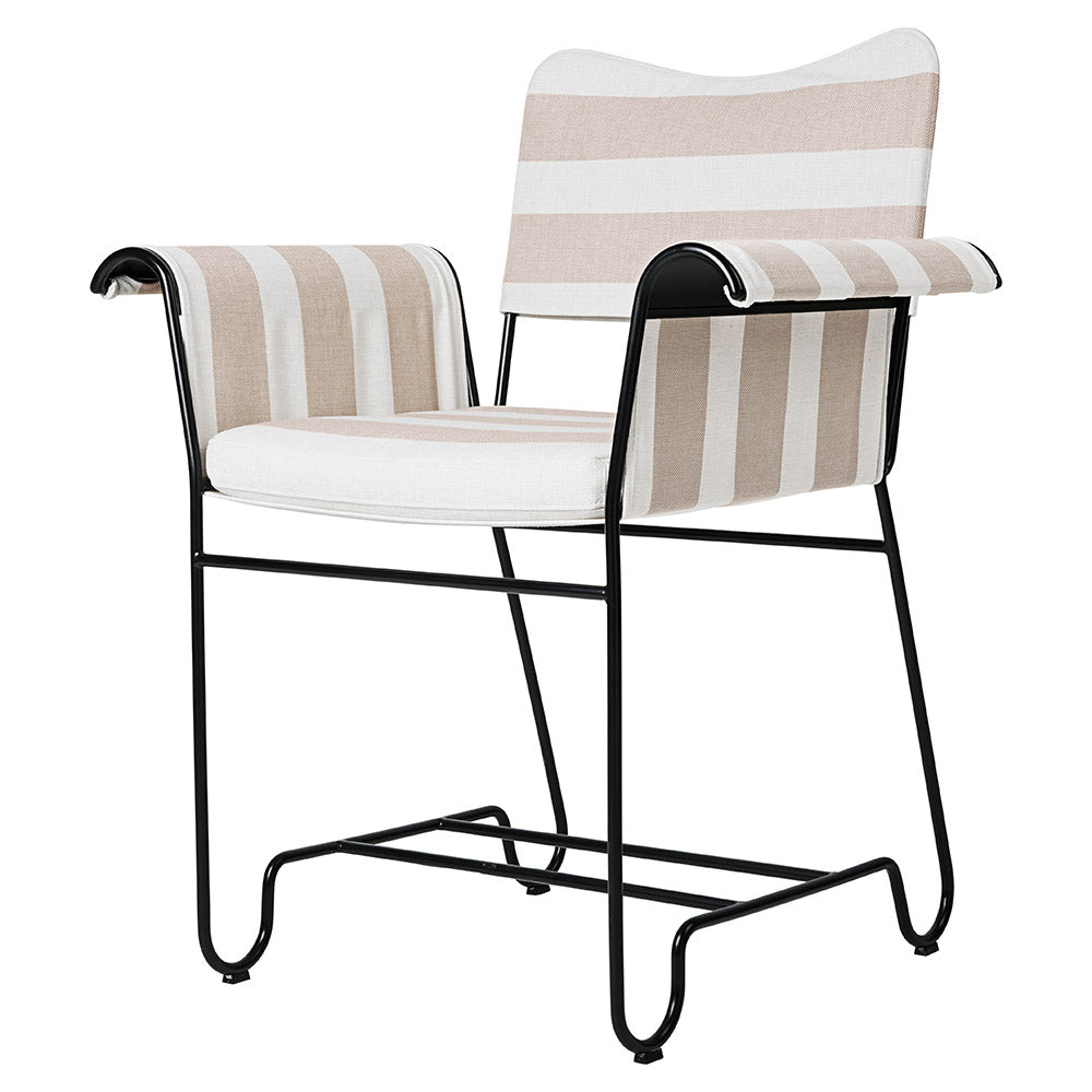 Tropique Dining Chair - Leslie Stripe 40, Black Base
