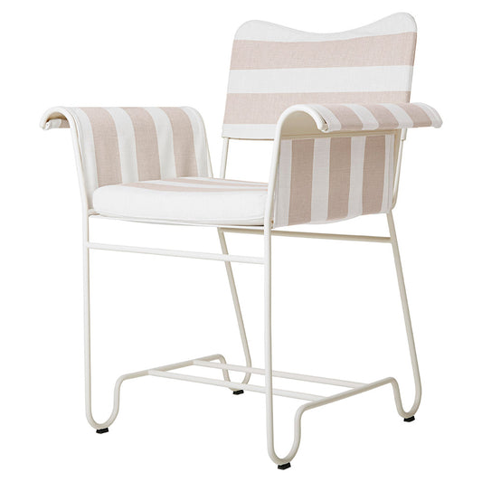 Tropique Dining Chair - Leslie Stripe 40, White Base