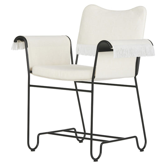 Tropique Dining Chair With Fringes - Leslie 06, Black Base