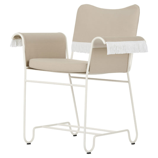 Tropique Dining Chair With Fringes - Leslie 12, White Base