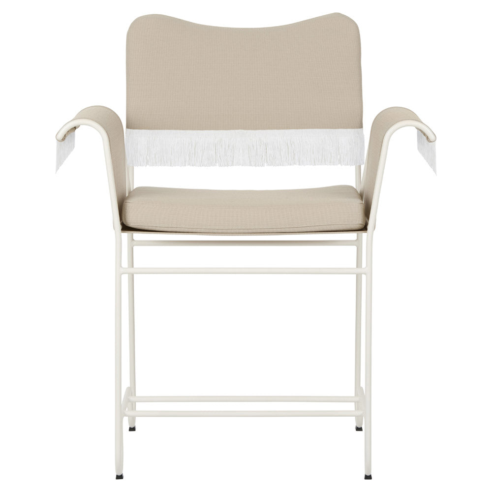 Tropique Dining Chair With Fringes - Leslie 12, White Base