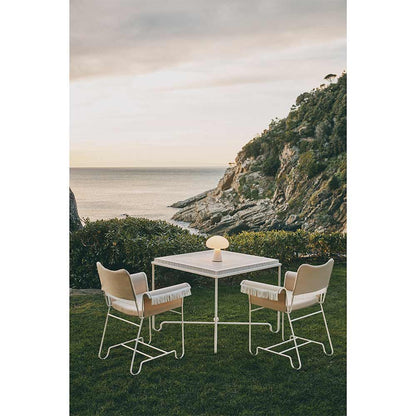 Tropique Dining Chair With Fringes - Leslie 12, White Base