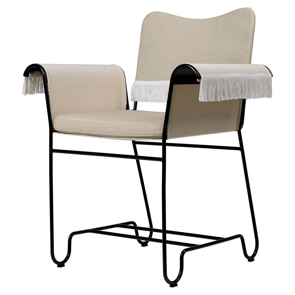 Tropique Dining Chair With Fringes - Leslie 12, Black Base