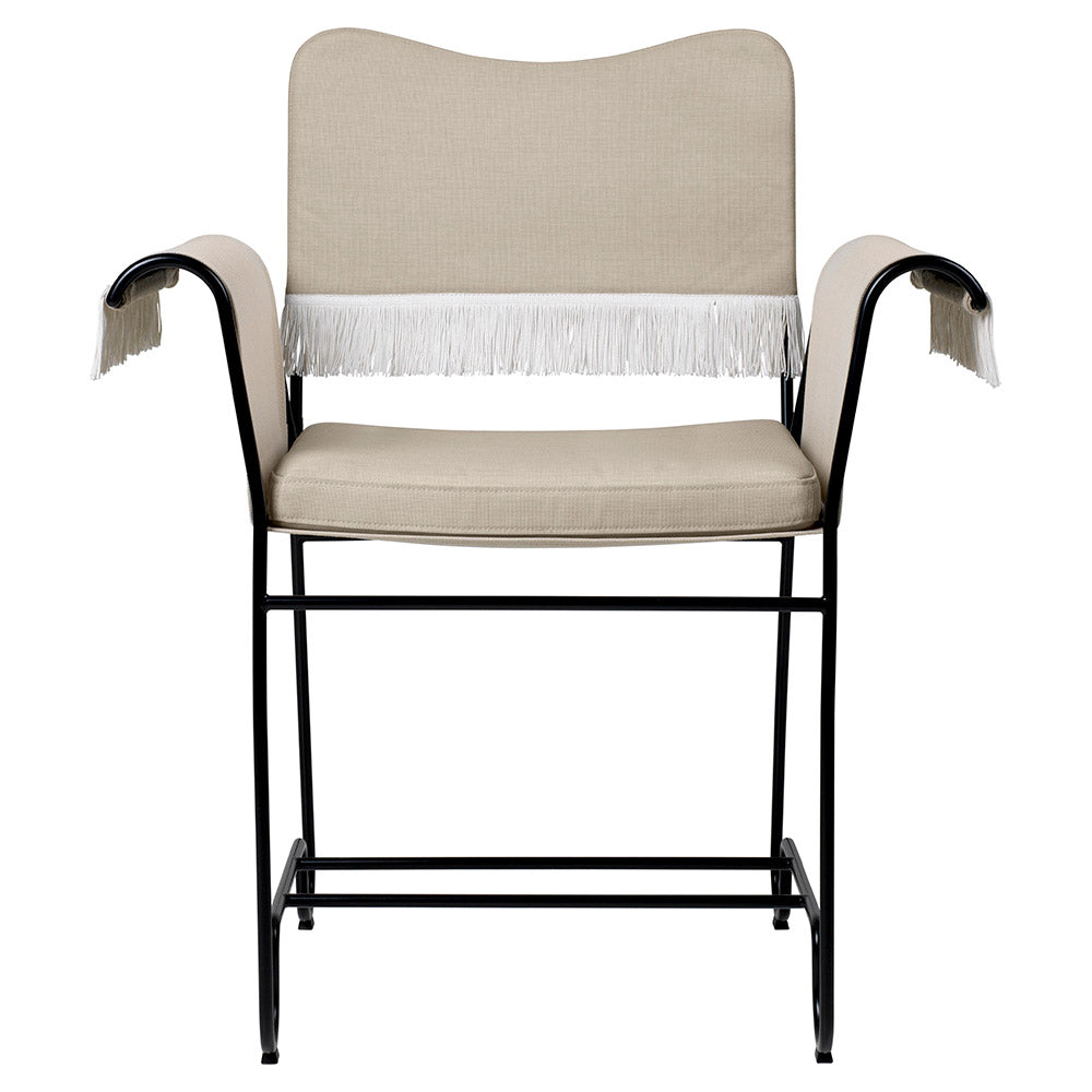 Tropique Dining Chair With Fringes - Leslie 12, Black Base