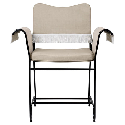 Tropique Dining Chair With Fringes - Leslie 12, Black Base