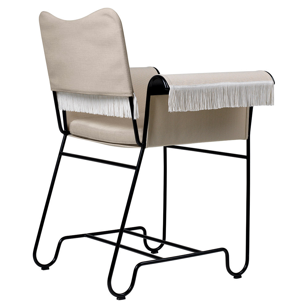 Tropique Dining Chair With Fringes - Leslie 12, Black Base