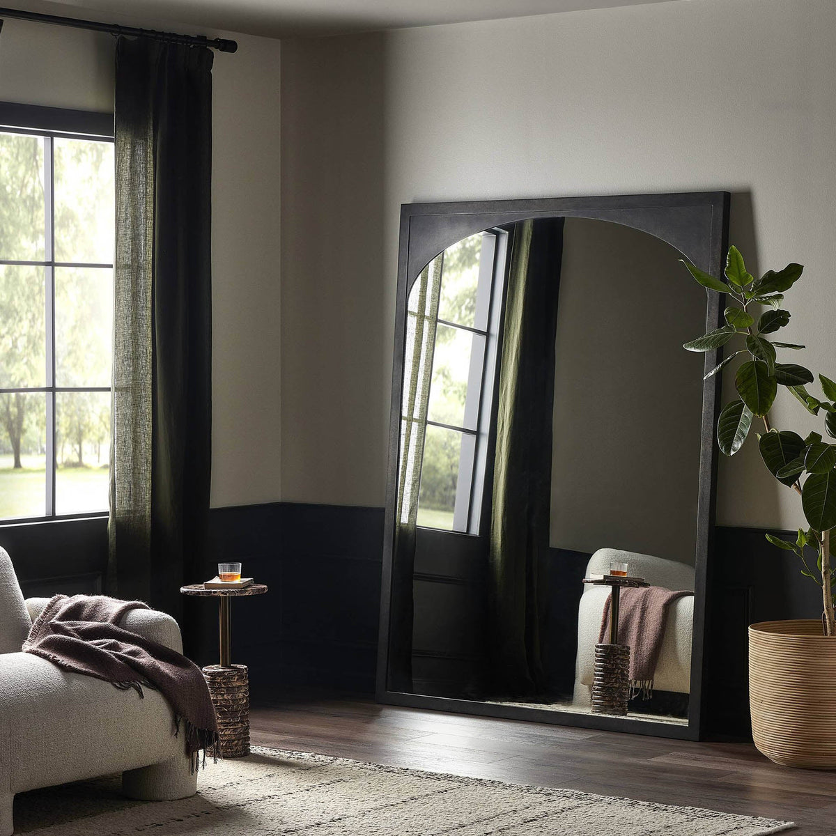 Troyes Floor Mirror - Burnished Charcoal