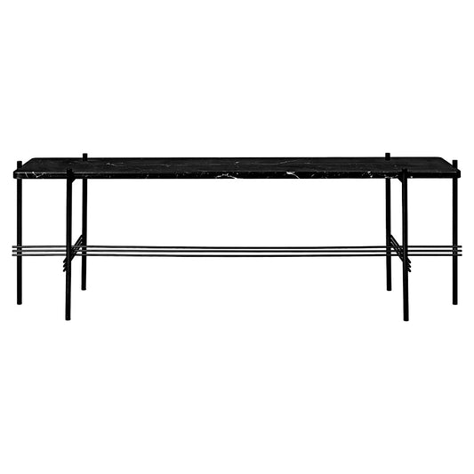 TS 1 Tier Console Table - Black Marble, Black