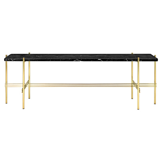 TS 1 Tier Console Table - Black Marble, Brass