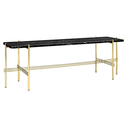 TS 1 Tier Console Table - Black Marble, Brass