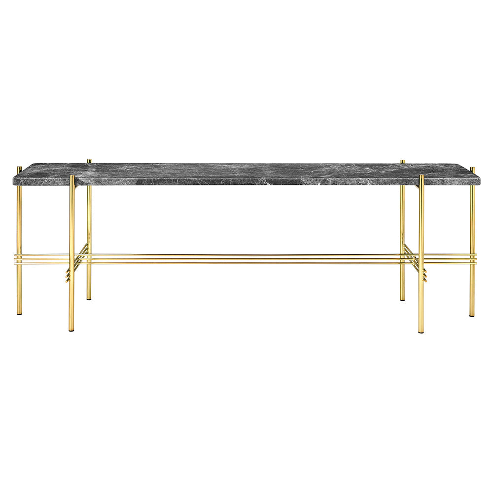 TS 1 Tier Console Table - Gray Marble, Brass