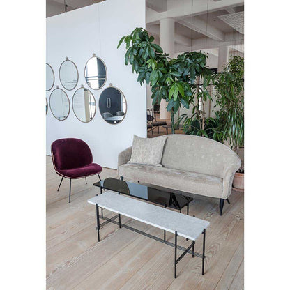 TS 1 Tier Console Table - Green Marble, Black