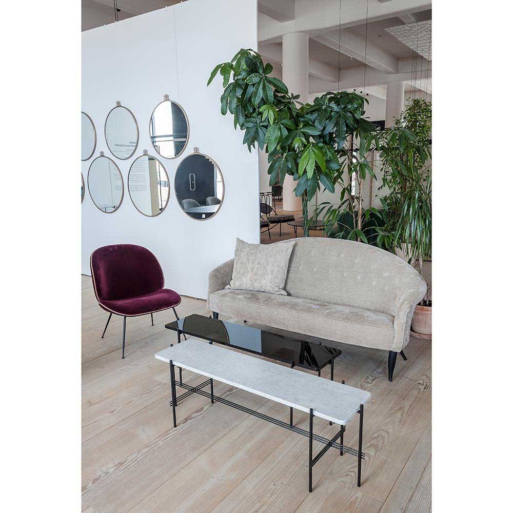 TS 1 Tier Console Table - Gray Marble, Black