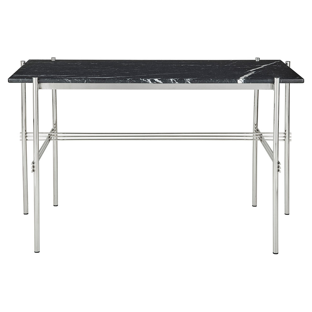 TS Desk - Black Marble, Polished Steel