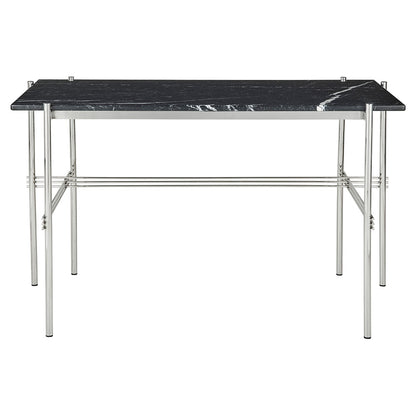 TS Desk - Black Marble, Polished Steel