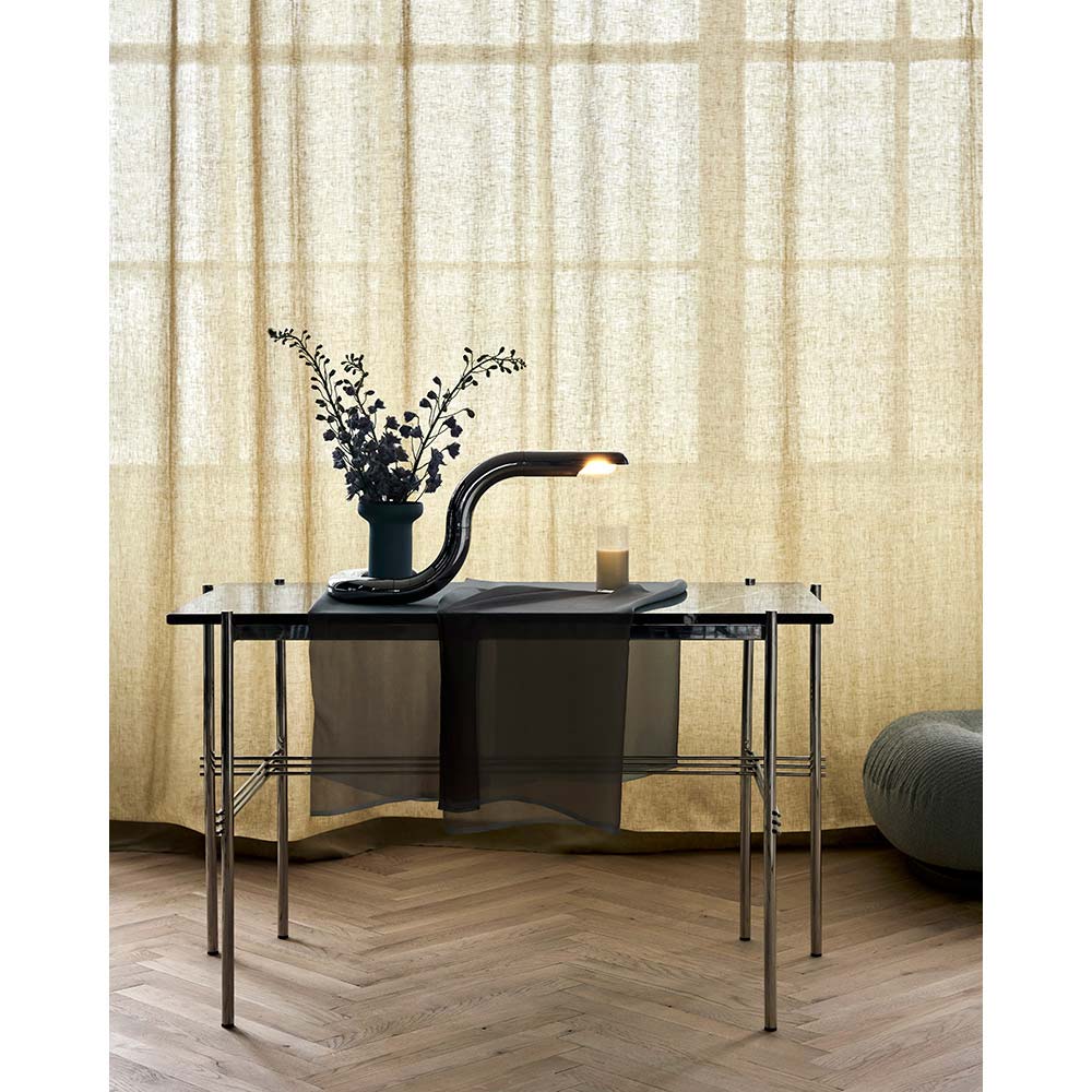 TS Desk - Black Marble, Polished Steel