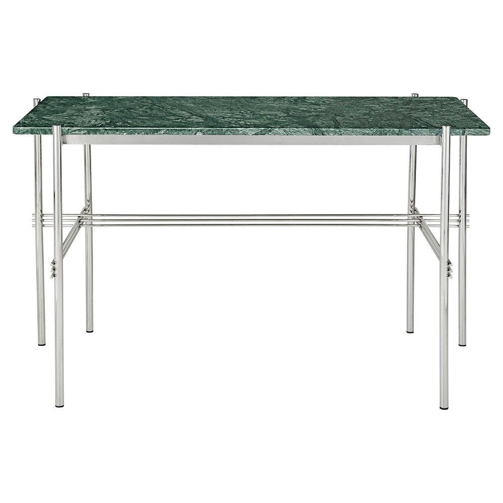 TS Desk - Green Marble, Polished Steel