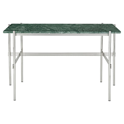 TS Desk - Green Marble, Polished Steel