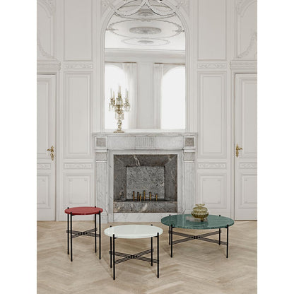 TS Round Coffee Table Medium - Brown Marble, Black