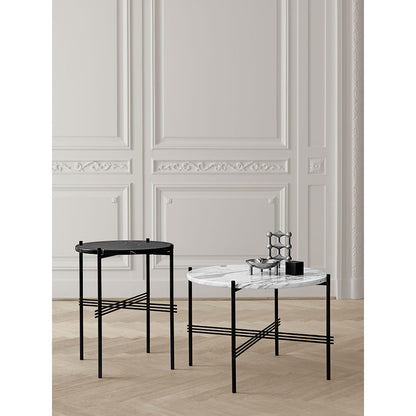 TS Round Coffee Table Small - Black Marble, Black