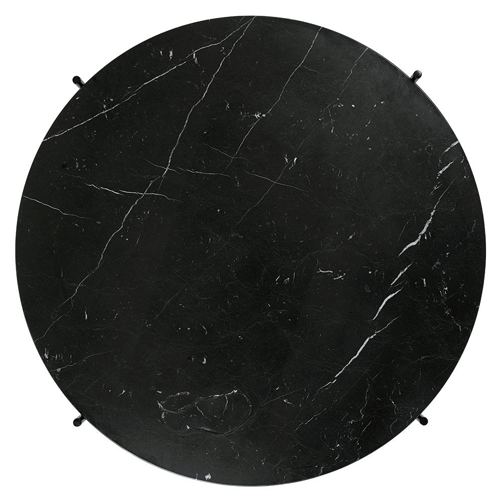 TS Round Coffee Table Medium - Black Marble, Black