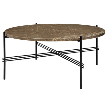TS Round Coffee Table Medium - Brown Marble, Black