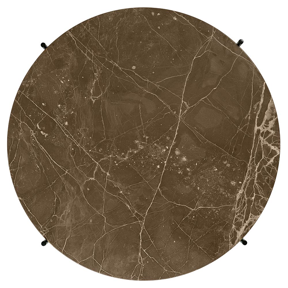 TS Round Coffee Table Medium - Brown Marble, Brass