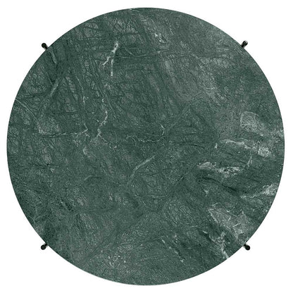 TS Round Coffee Table Medium - Green Marble, Black