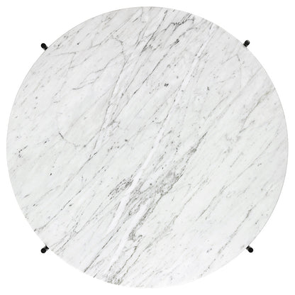 TS Round Coffee Table Medium - White Marble, Black