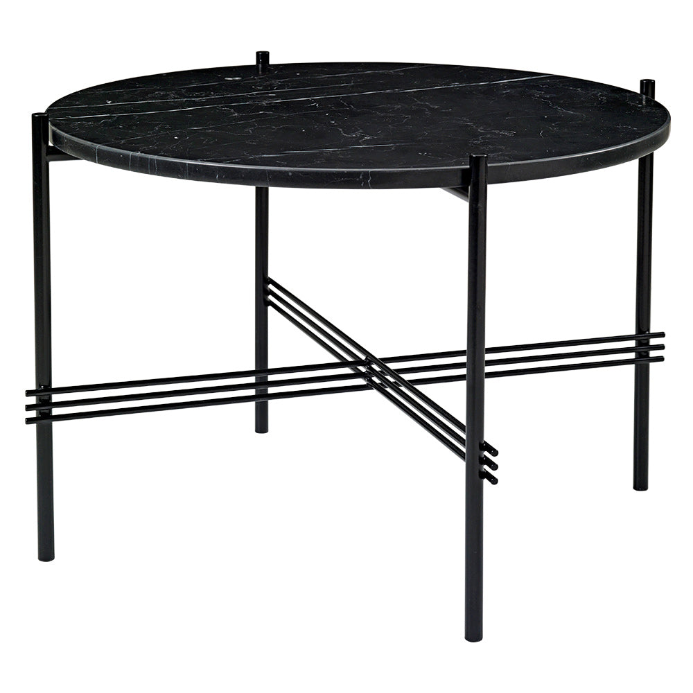 TS Round Coffee Table Small - Black Marble, Black