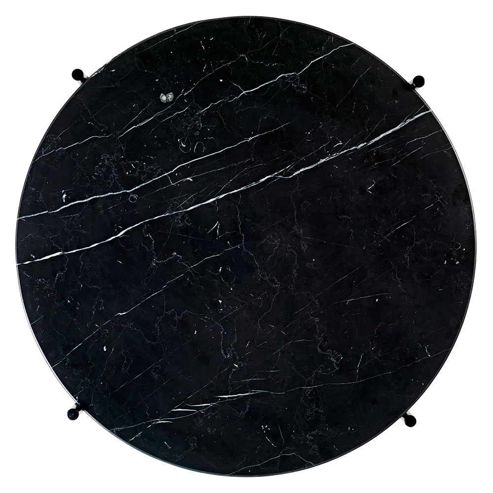 TS Round Coffee Table Small - Black Marble, Black