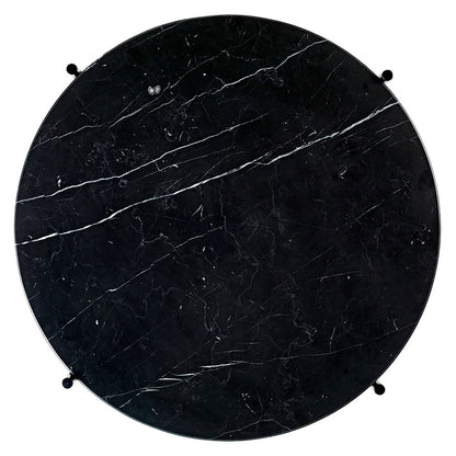 TS Round Coffee Table Small - Black Marble, Black