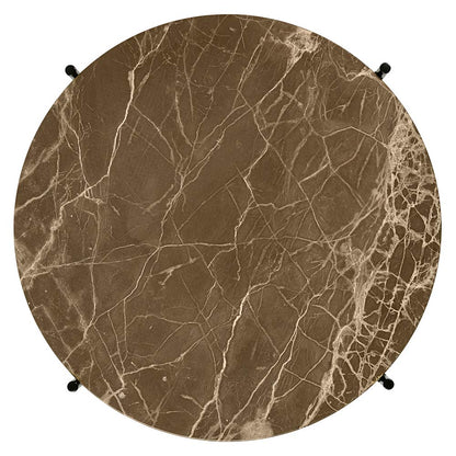 TS Round Coffee Table Small - Brown Marble, Black