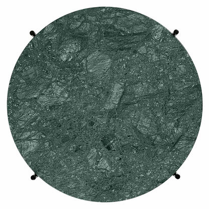 TS Round Coffee Table Small - Green Marble, Black