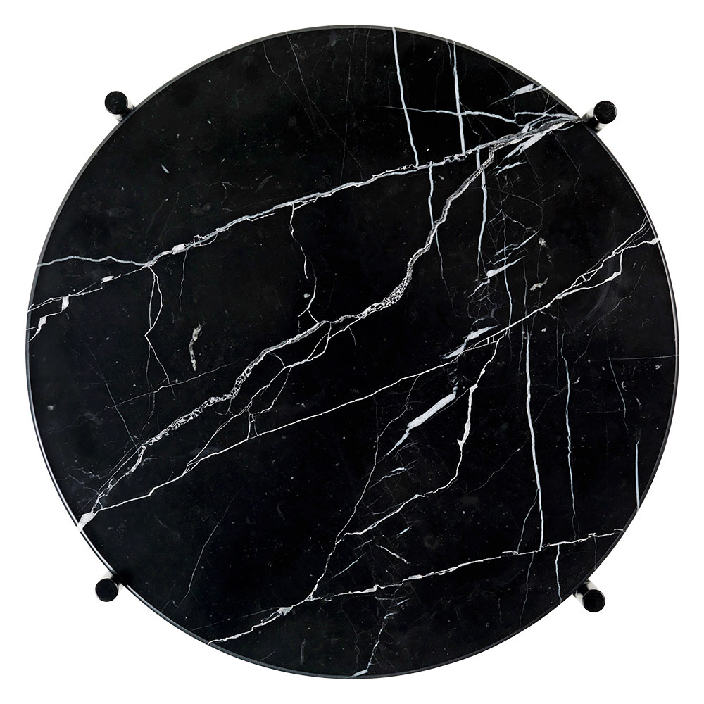 TS Side Table - Black Marble, Black