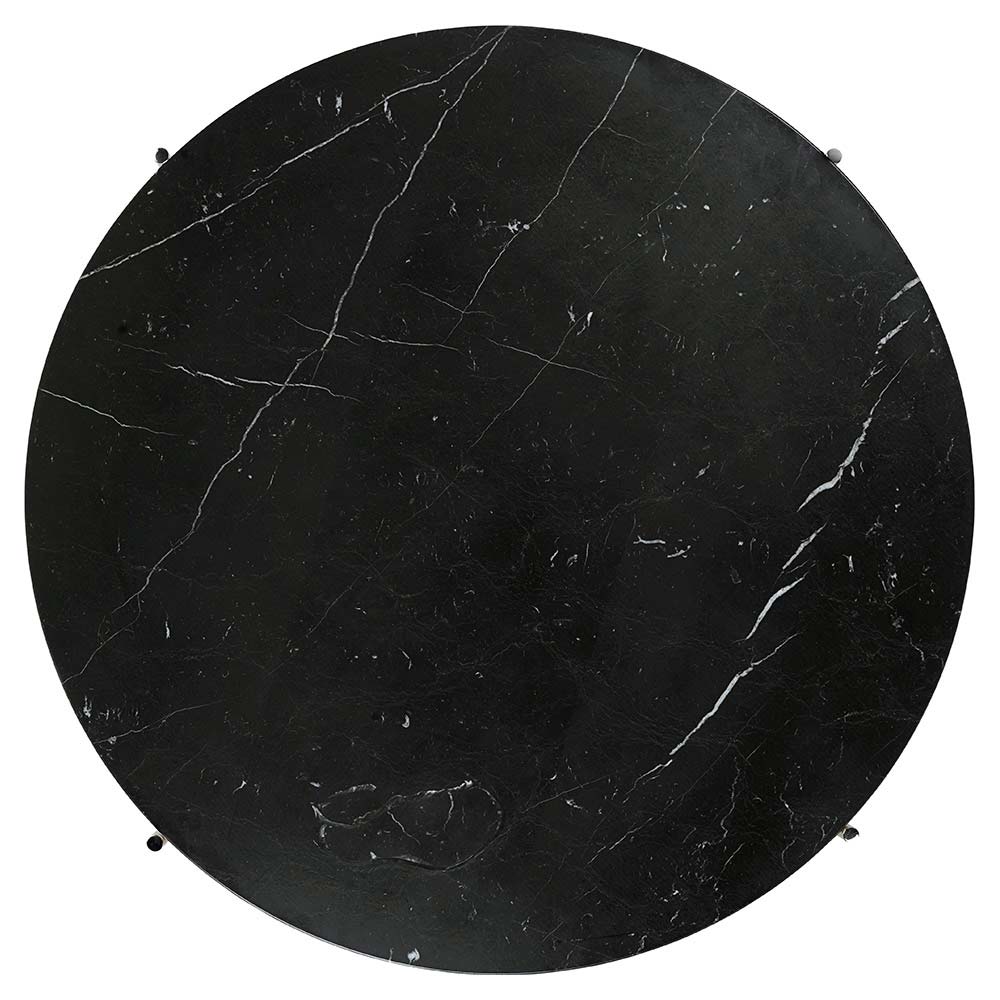 TS Side Table - Black Marble, Polished Steel