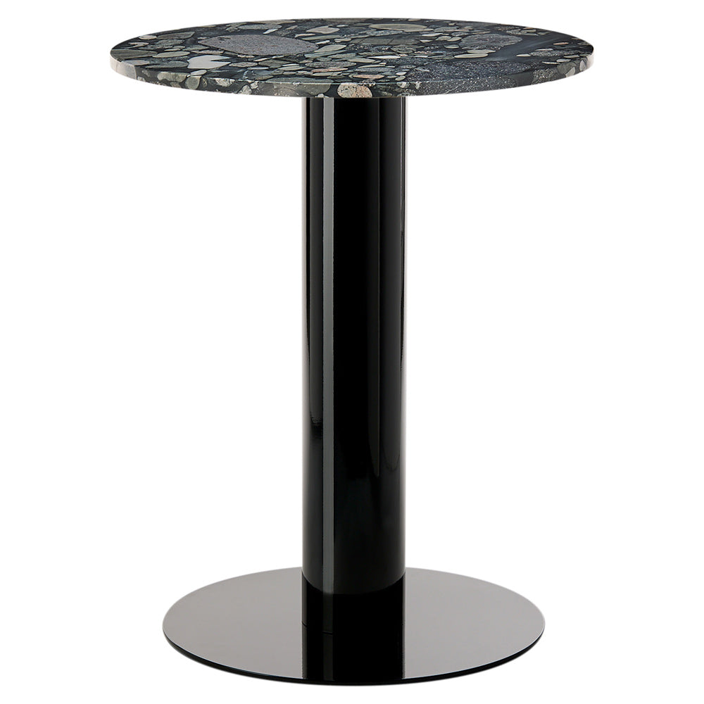 Tube 24" Dining Table - Pebble Marble Top, Black Base