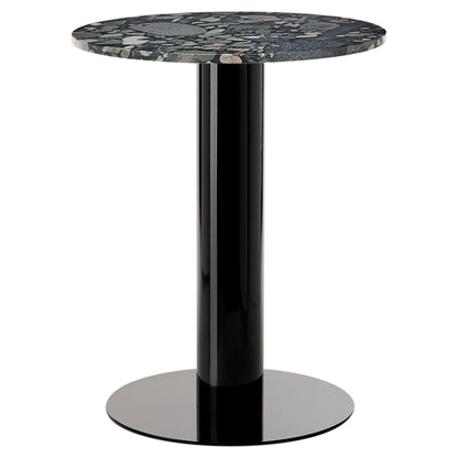 Tube 24" Dining Table - Pebble Marble Top, Black Base