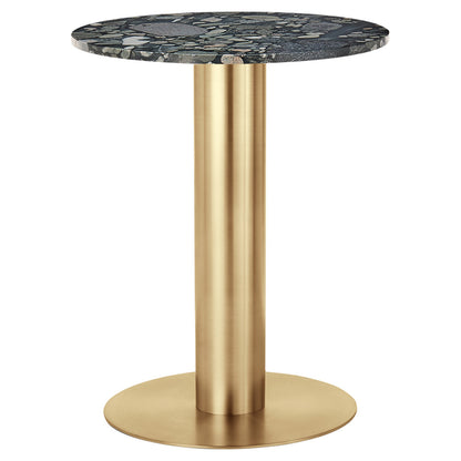 Tube 24" Dining Table - Pebble Marble Top, Brass Base